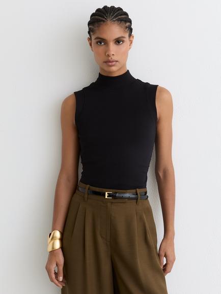 Reiss Simone High Neck Vest, Black, Black