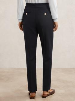 Reiss Gabriel Button Detail Tapered Trousers, Navy - view 2, Navy