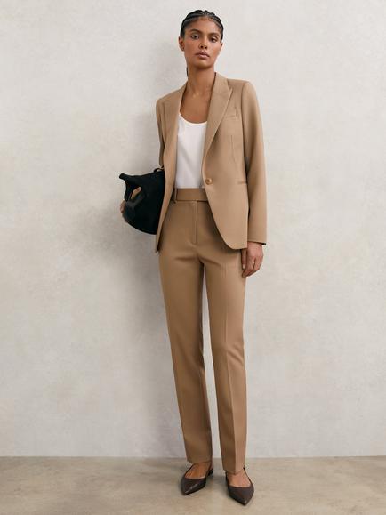 Reiss Jade Wool Blend Slim Trousers, Camel, Camel