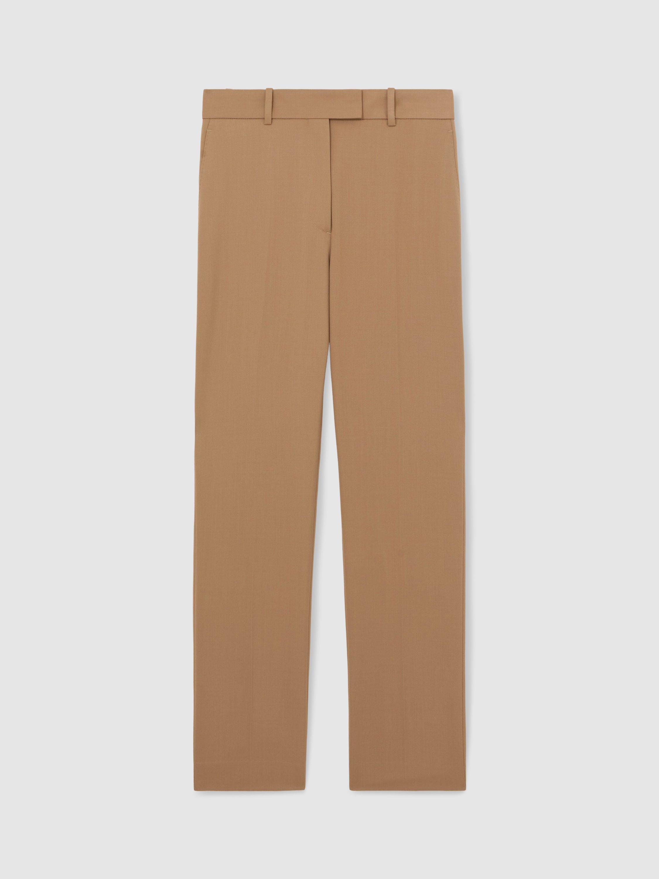 Product image 3 of 5, which shows Reiss Jade Wool Blend Slim Trousers, Camel, 6R