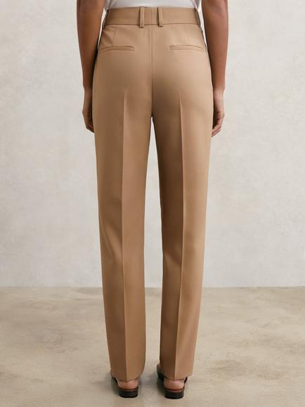 Reiss Petite Jade Slim Leg Wool Blend Trousers, Camel - view 2, Camel