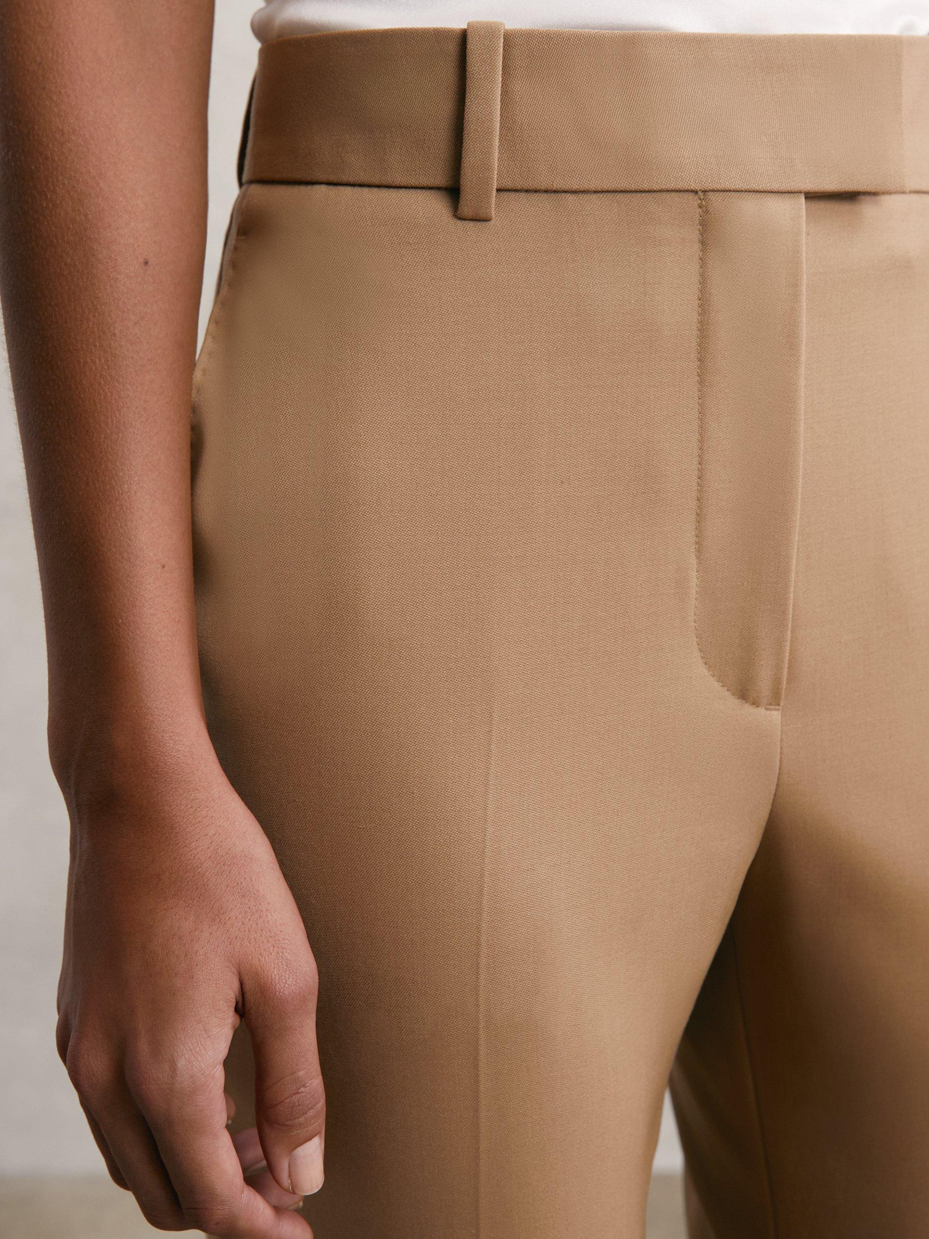 Product image 5 of 5, which shows Reiss Petite Jade Slim Leg Wool Blend Trousers, Camel, 6Pt