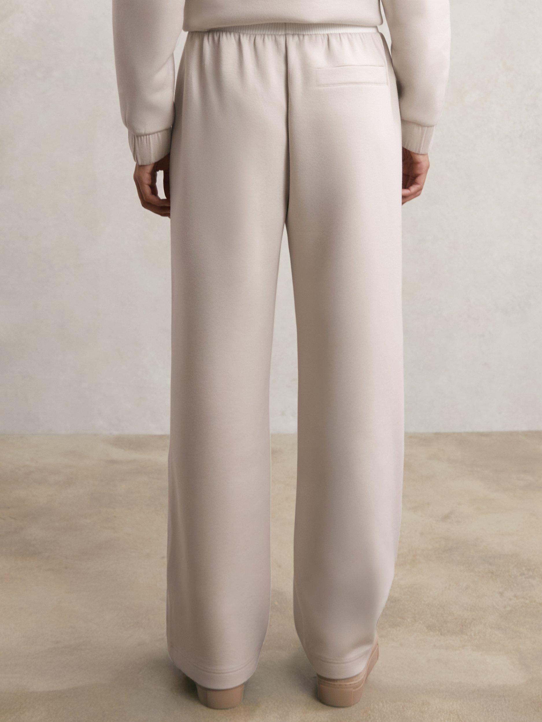 Product image 2 of 5, which shows Reiss Laney Wide Leg Joggers, Stone Neutral, XS