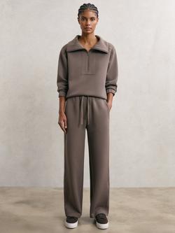 Reiss Laney Wide Leg Joggers, Taupe Brown