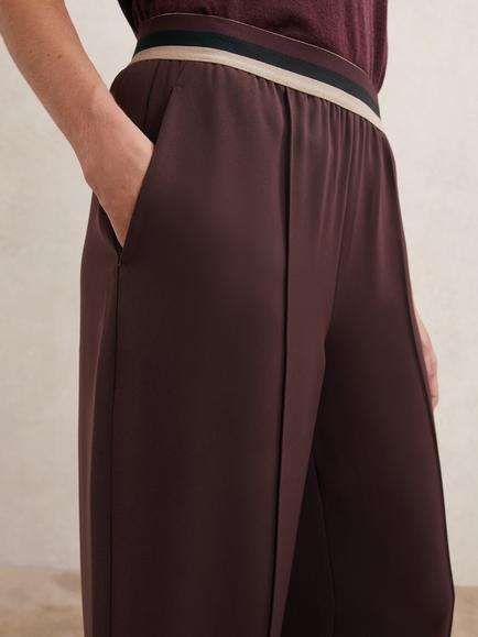 Reiss Sonnie Wide Leg Trousers, Burgundy - view 2, Burgundy