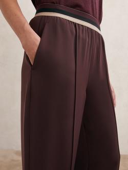 Reiss Petite Sonnie Wide Leg Trousers - view 2, Burgundy