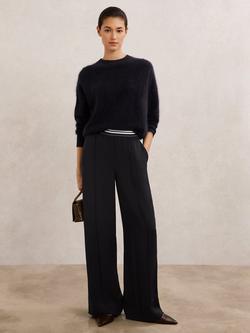 Reiss Sonnie Wide Leg Trousers, Navy, Navy