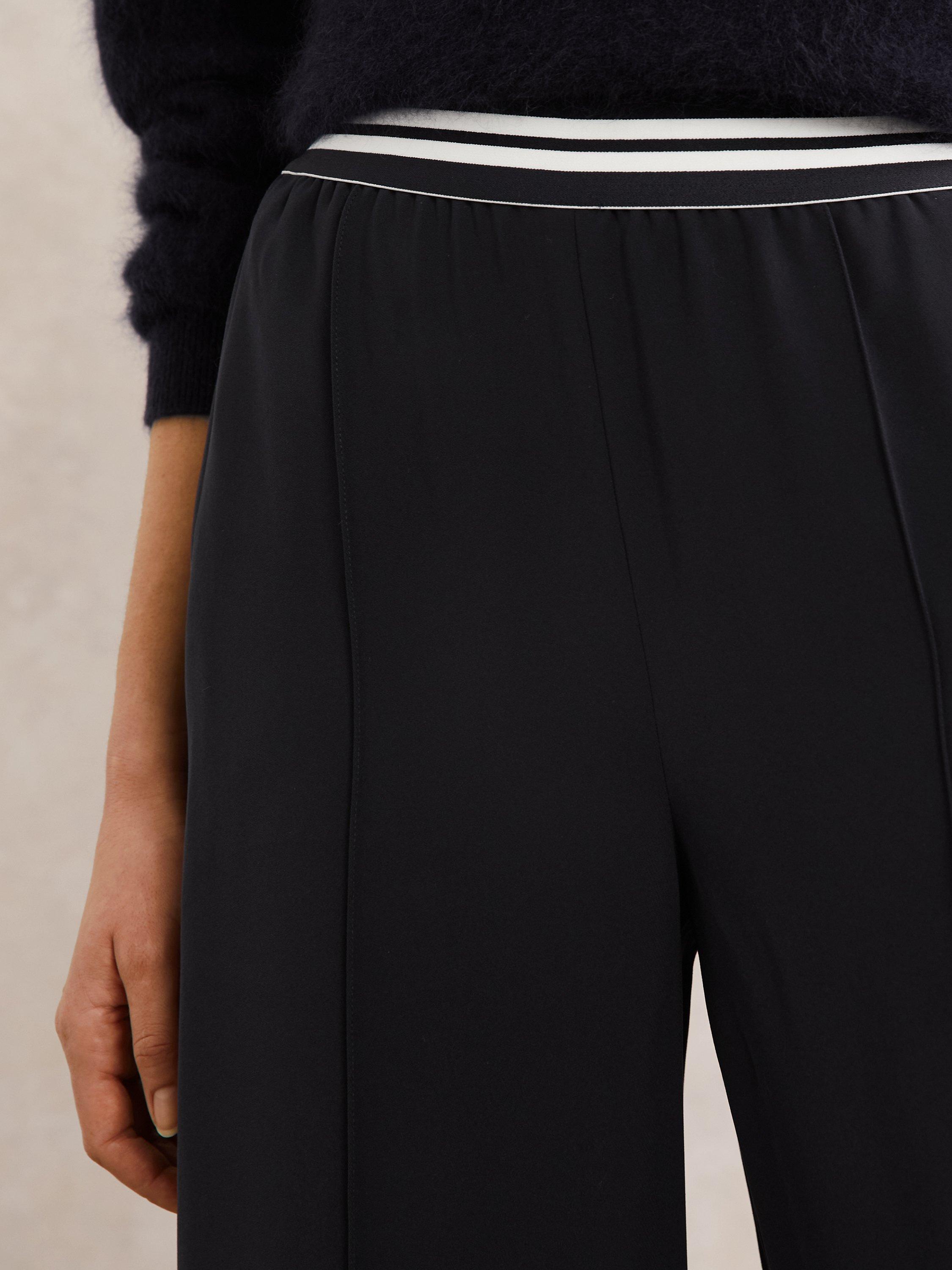 Product image 4 of 5, which shows Reiss Sonnie Wide Leg Trousers, Navy, 6R