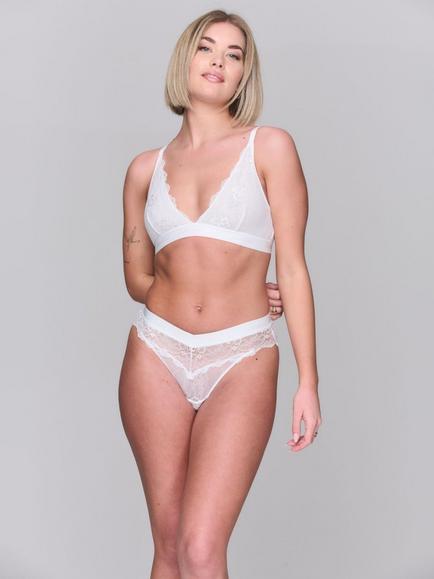 Lemonade Dolls Stretch Lace Bralette, White, White