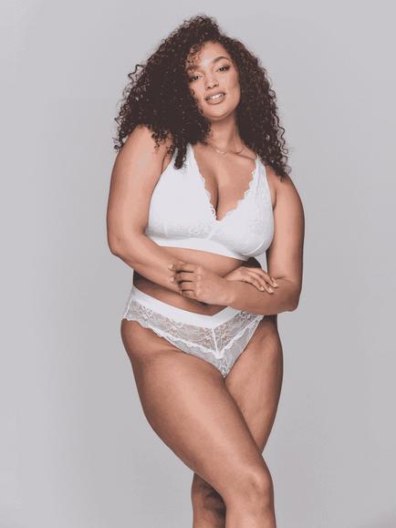 Lemonade Dolls Stretch Lace Fuller Cup Bralette, White, White