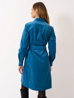 Crew Clothing Elsie Corduroy Shirt Dress, Denim Blue - view 2, Denim Blue