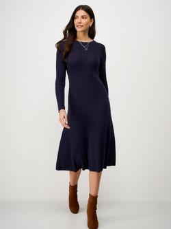Crew Clothing Roxy Cable Knit Dress, Navy Blue, Navy Blue