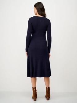 Crew Clothing Roxy Cable Knit Dress, Navy Blue - view 2, Navy Blue