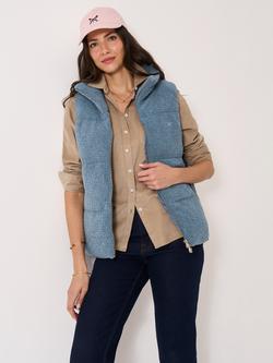 Crew Clothing Borg Padded Gilet, Airforce Blue, Airforce Blue