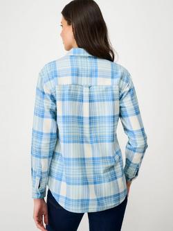 Crew Clothing Relaxed Fit Flannel Check Shirt, Aqua Blue - view 2, Aqua Blue