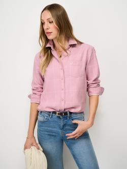 Crew Clothing Relaxed Fit Flannel Check Shirt, Pastel Pink, Pastel Pink