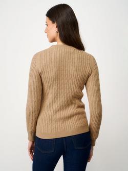 Crew Clothing Heritage Cable Knit Jumper - view 2, Tan