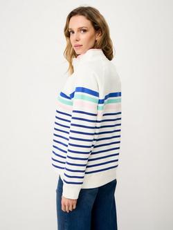 Crew Clothing Stripe Half Zip Sweatshirt, Multi - view 2, Multi