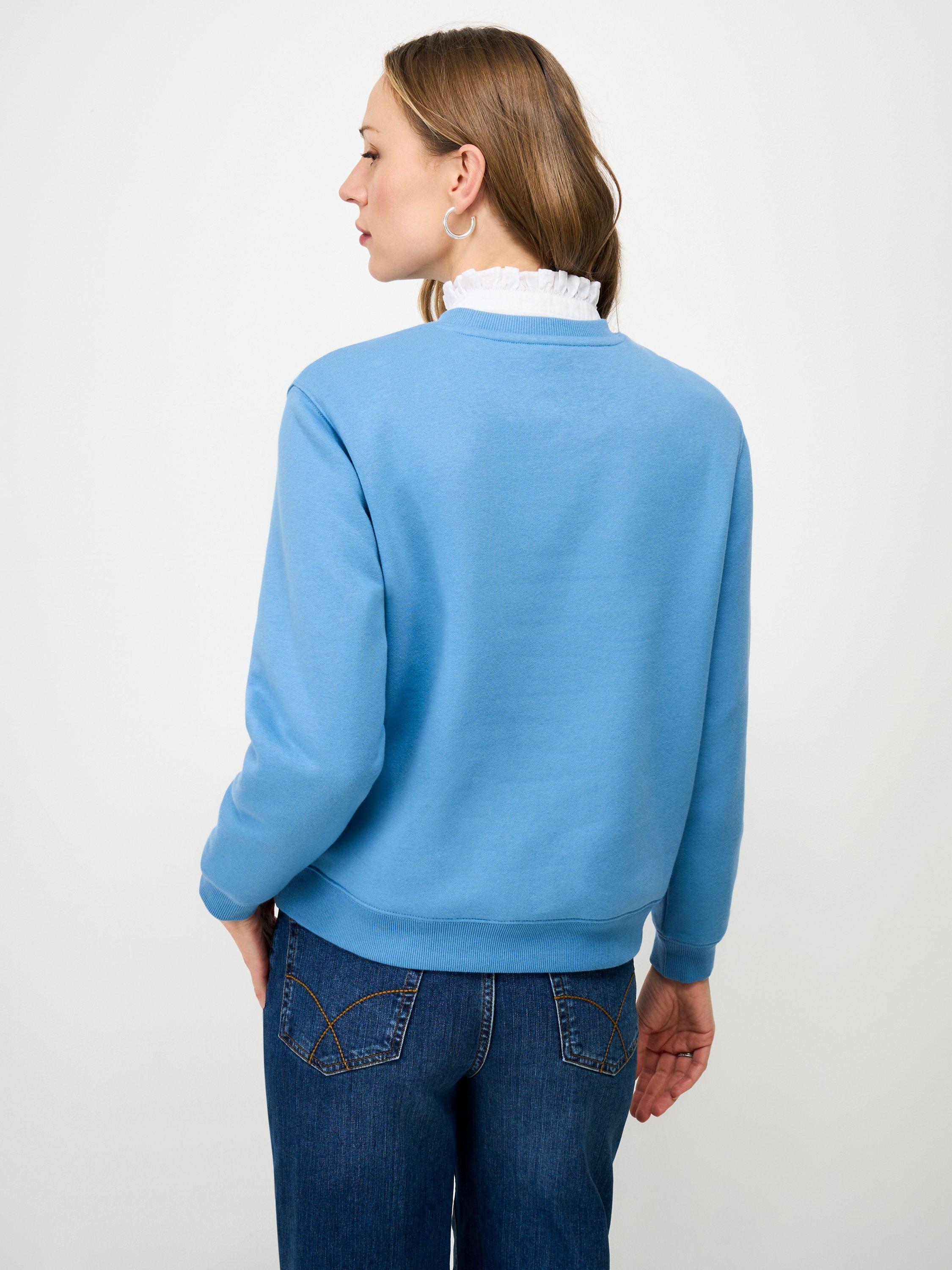 Product image 2 of 5, which shows Crew Clothing Fleece Lined Sweatshirt, Sky Blue, 10