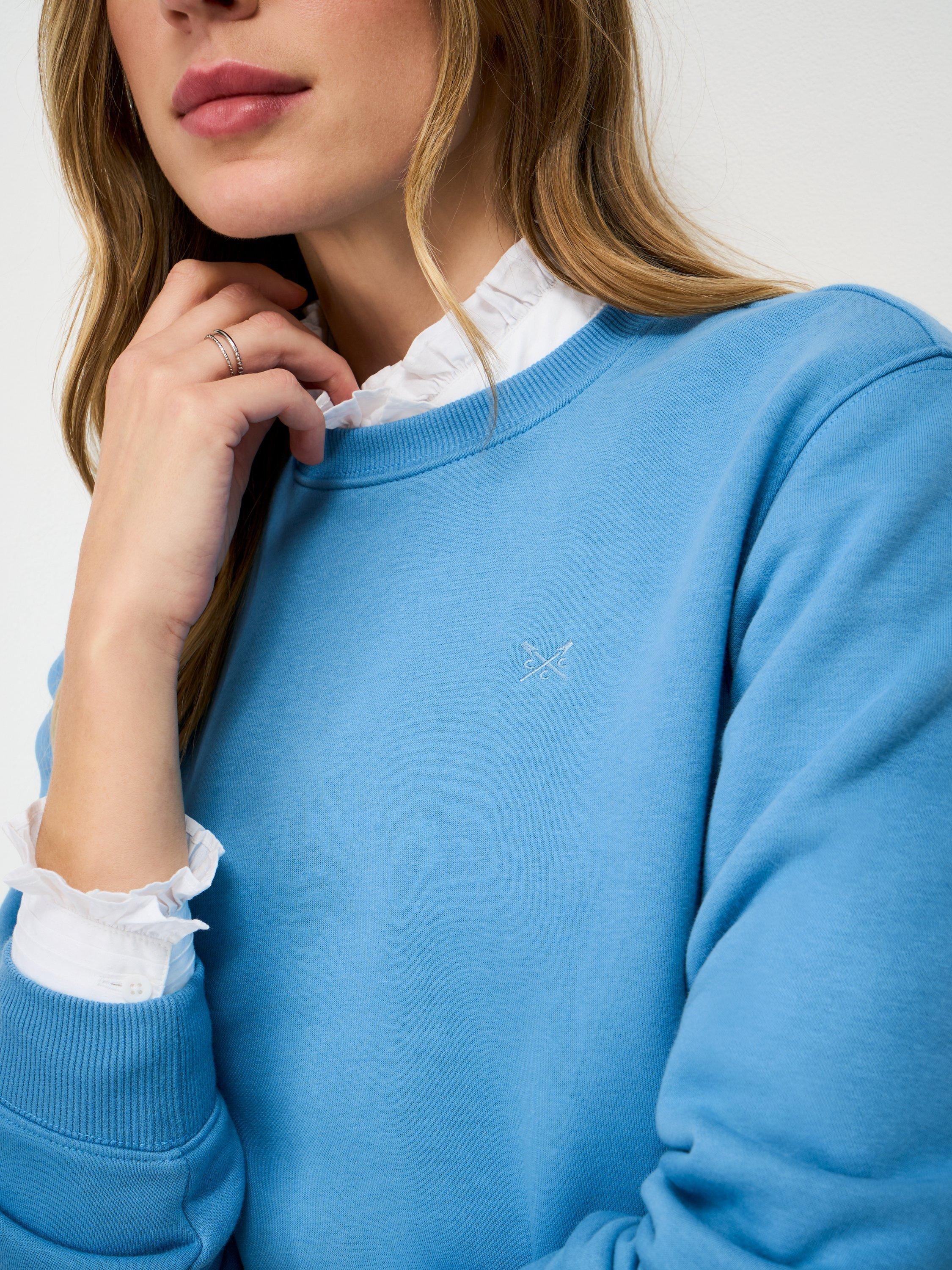 Product image 4 of 5, which shows Crew Clothing Fleece Lined Sweatshirt, Sky Blue, 10