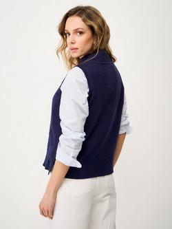 Crew Clothing Funnel Neck Layering Vest Top, Dark Blue - view 2, Dark Blue