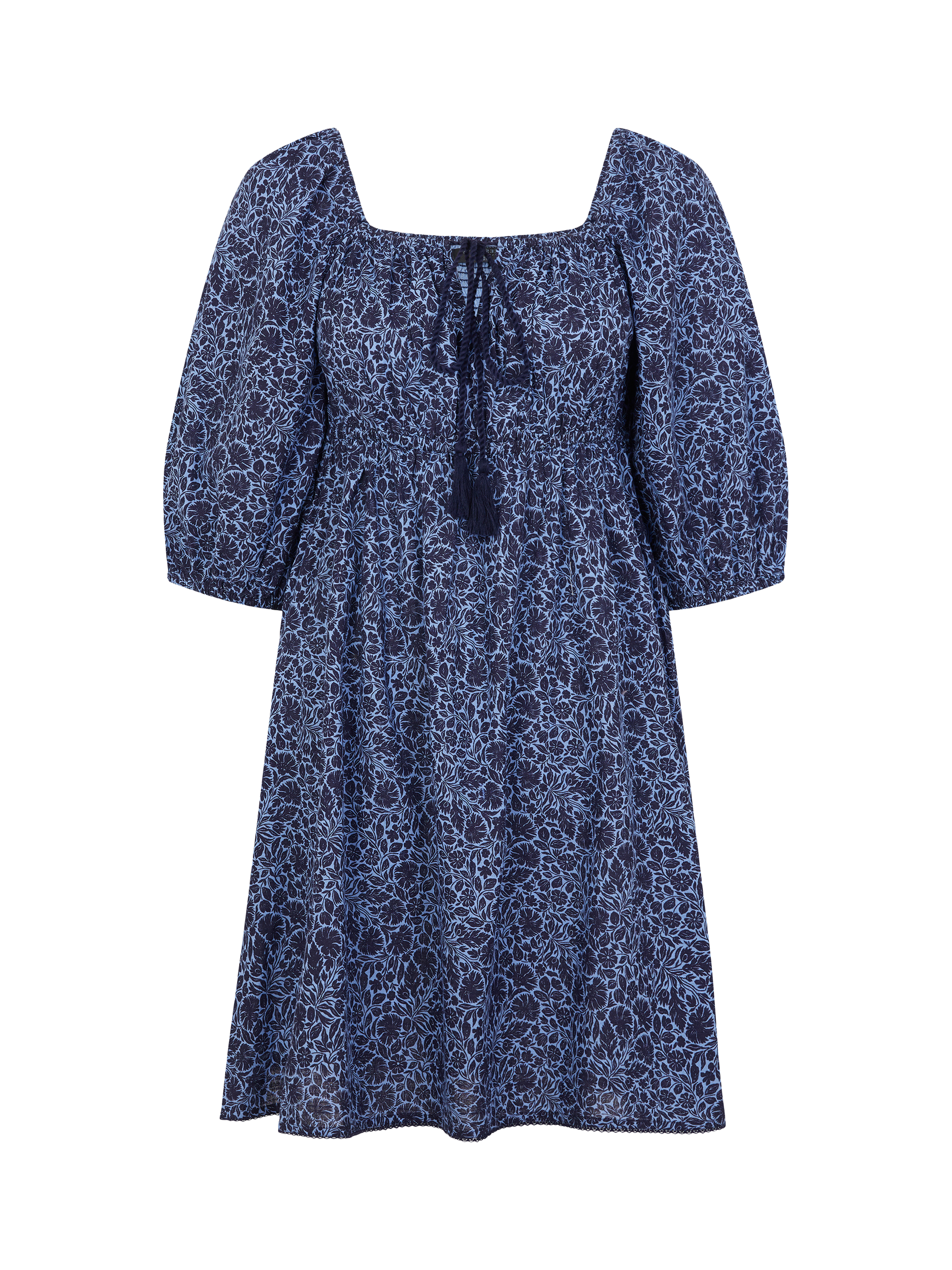 Product image 4 of 4, which shows Accessorize Floral Tie Front Mini Dress, Navy, XS