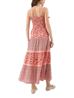 Accessorize Floral Frill Maxi Dress, Pink - view 2, Pink