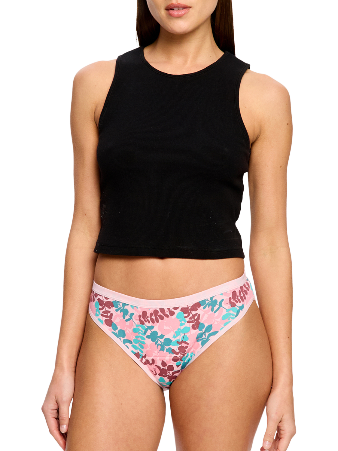 Product image 2 of 7, which shows Modibodi Classic Bikini Period Knickers, Super Absorbency, Ivy Garden, 8