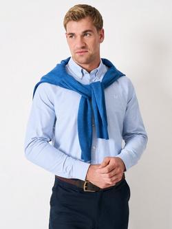 Crew Clothing Cotton Slim Fit Logo Oxford Shirt, Aqua Blue, Aqua Blue