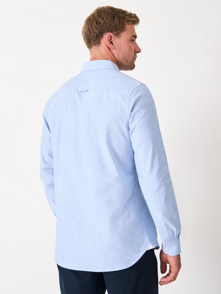 Crew Clothing Cotton Slim Fit Logo Oxford Shirt, Aqua Blue - view 2, Aqua Blue