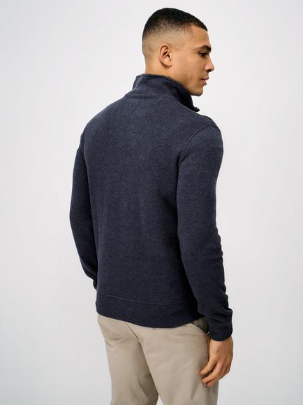 Crew Clothing French Rib Half Zip Jumper - view 2, Navy