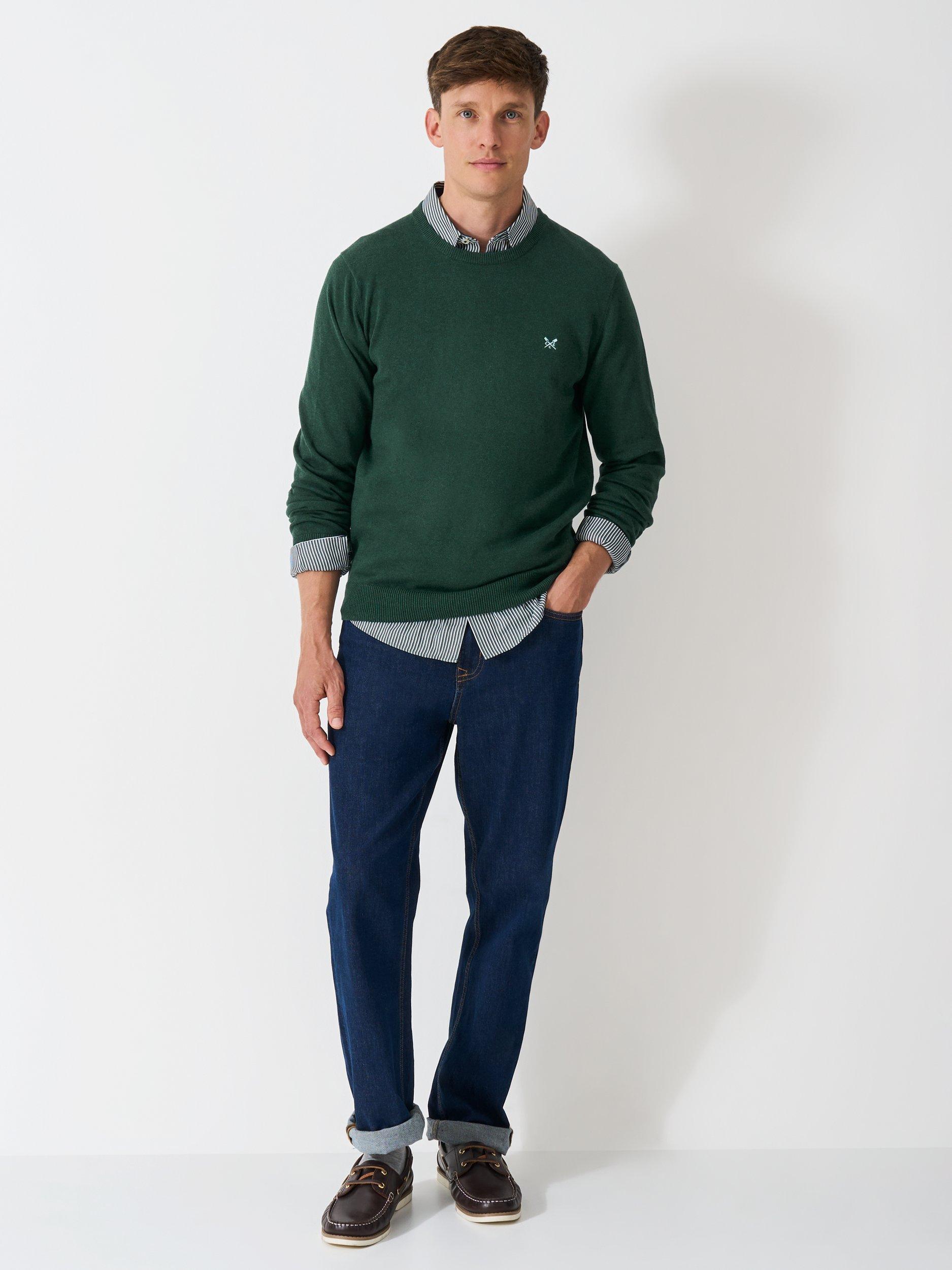 Product image 3 of 5, which shows Crew Clothing Classic Cotton Sweatshirt, Green, L