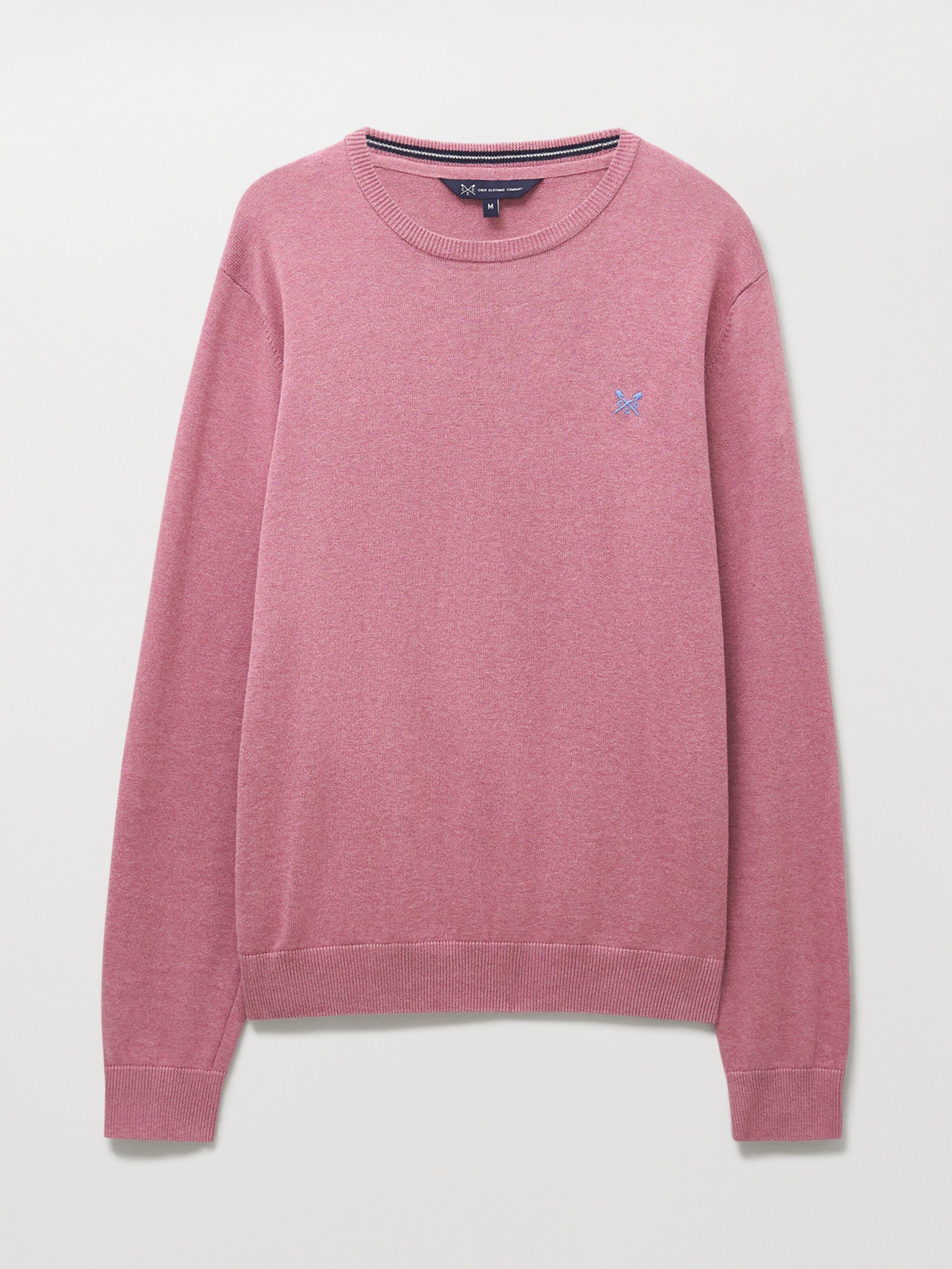 Product image 5 of 5, which shows Crew Clothing Cotton Crew Neck Jumper, Pink, L