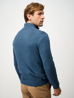 Crew Clothing Classic Cotton Half-Zip Jumper, Teal - view 2, Teal