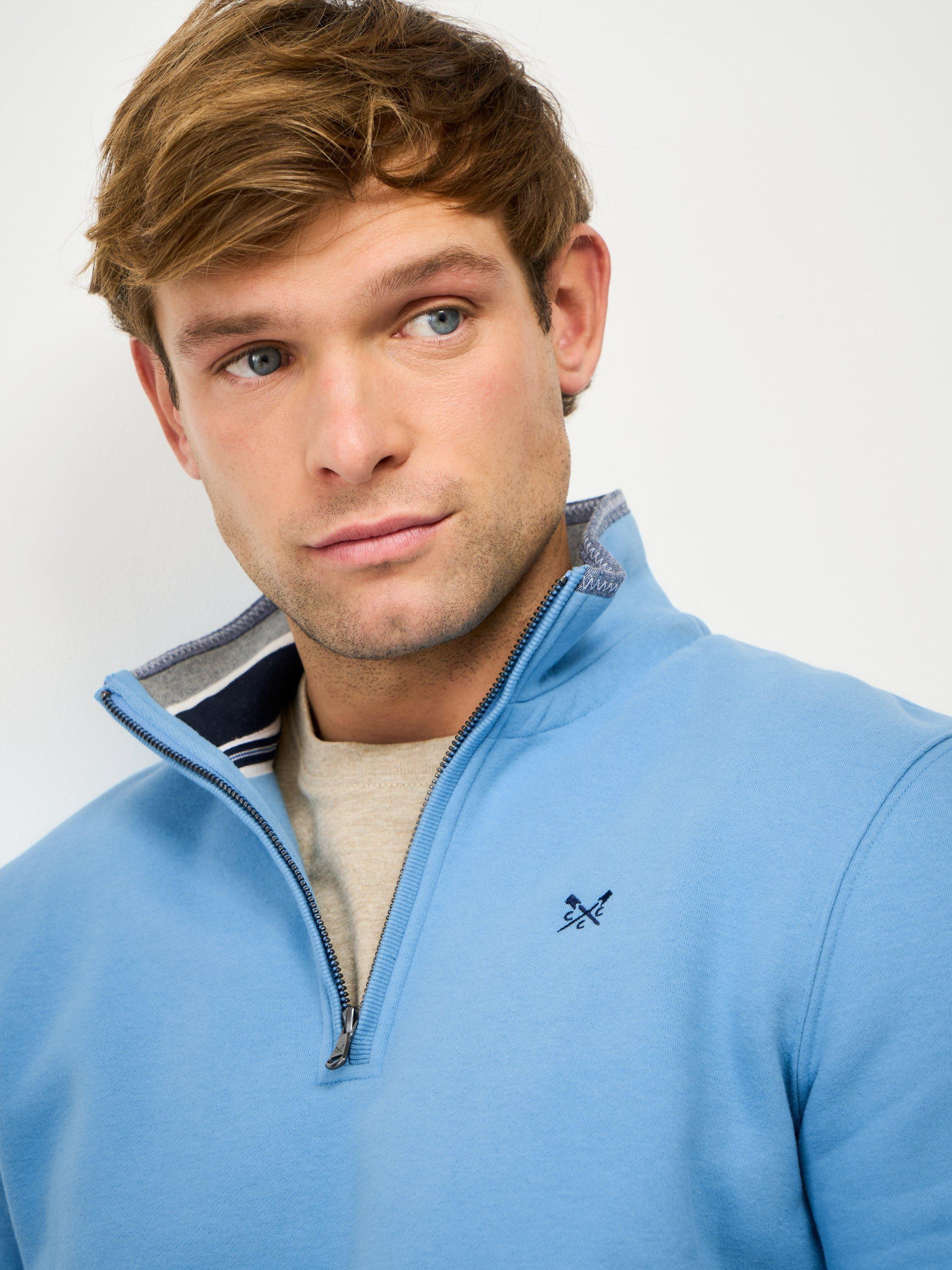 Product image 4 of 5, which shows Crew Clothing Half-Zip Sweatshirt, Blue, L