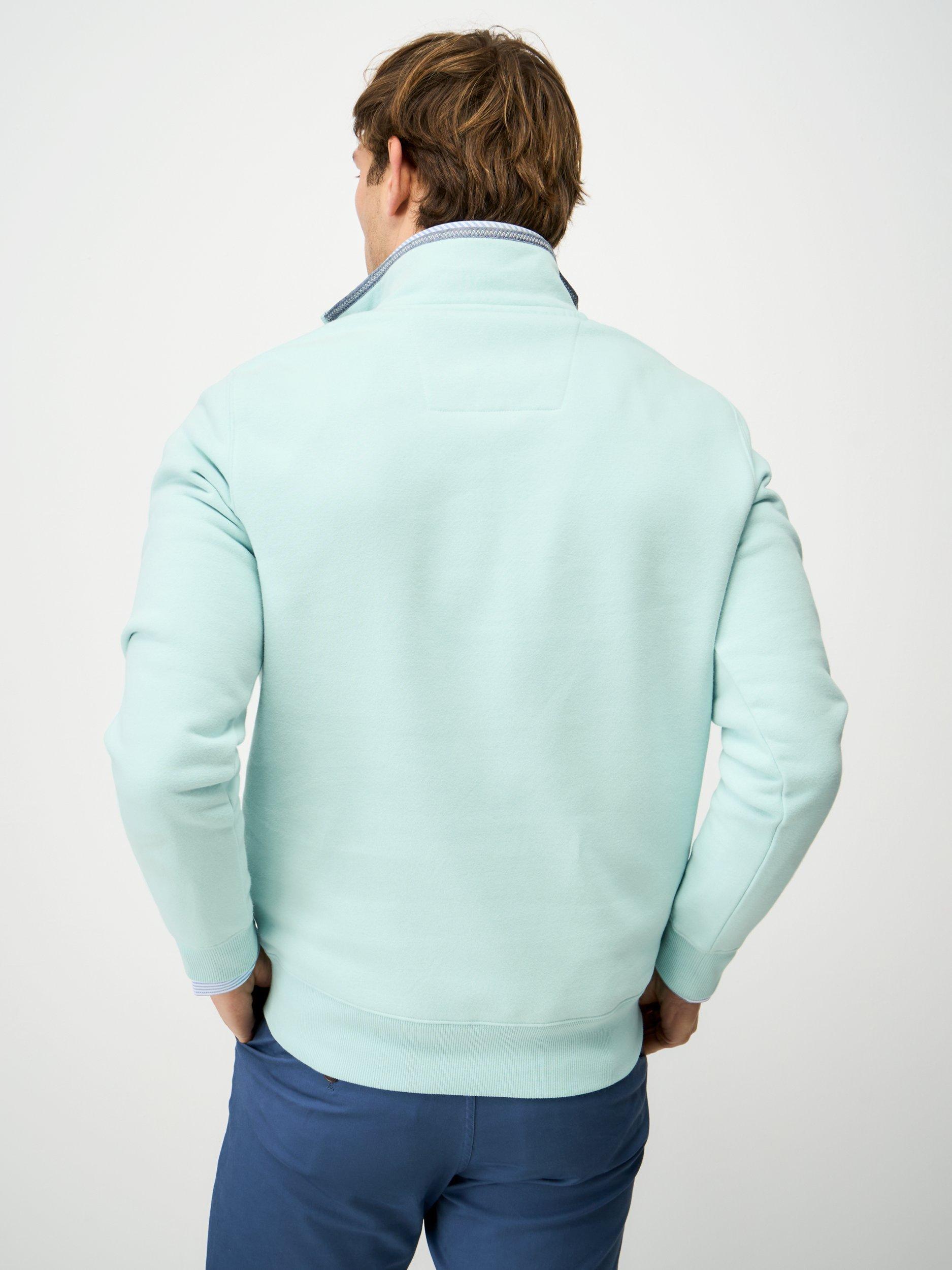 Product image 2 of 5, which shows Crew Clothing Half-Zip Sweatshirt, Light Blue, L