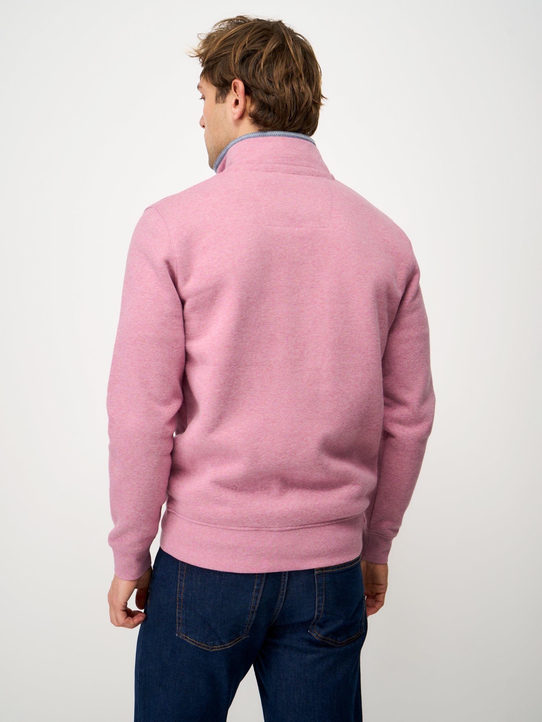 Product image 2 of 5, which shows Crew Clothing Half-Zip Sweatshirt, Pink, L