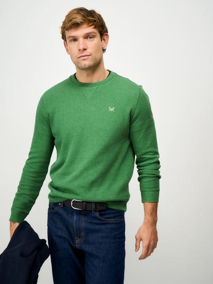 Crew Clothing Cotton Crew Neck Sweatshirt, Green, Green