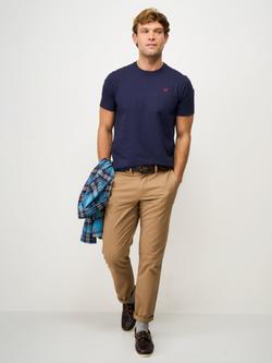 Crew Clothing Cotton Regular Fit Short Sleeve Logo T-Shirt, Navy, Navy