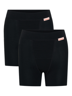 Modibodi Teen Period Sleep Shorts, Super Absorbency, Pack of 2, Black, Black