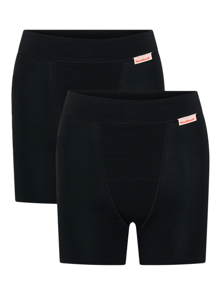 Modibodi Teen Period Sleep Shorts, Super Absorbency, Pack of 2, Black, Black
