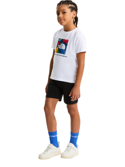 The North Face Kids' Cotton T-Shirt and Short Set, White/Black, White/Black