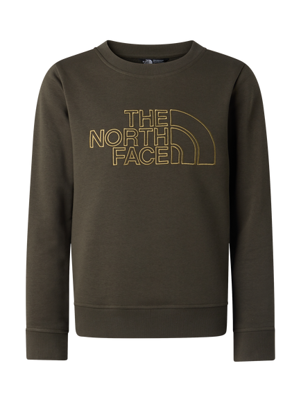 The North Face Kids' Cotton Blend Crew Neck Sweatshirt, Taupe Green, Taupe Green