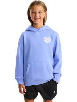 The North Face Kids' Relaxed Cotton Blend Suede Logo Hoodie, Blue, Blue