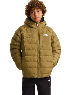The North Face Kids' Reversible Hooded Puffer Jacket, Cedar/Green, Cedar/Green