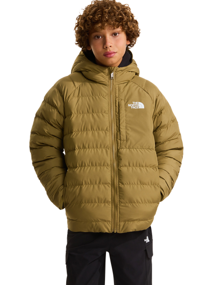 The North Face Kids' Reversible Hooded Puffer Jacket, Cedar/Green, Cedar/Green