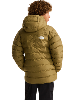 The North Face Kids' Reversible Hooded Puffer Jacket, Cedar/Green - view 2, Cedar/Green