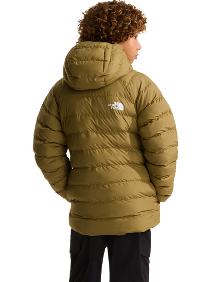 The North Face Kids' Reversible Hooded Puffer Jacket, Cedar/Green - view 2, Cedar/Green