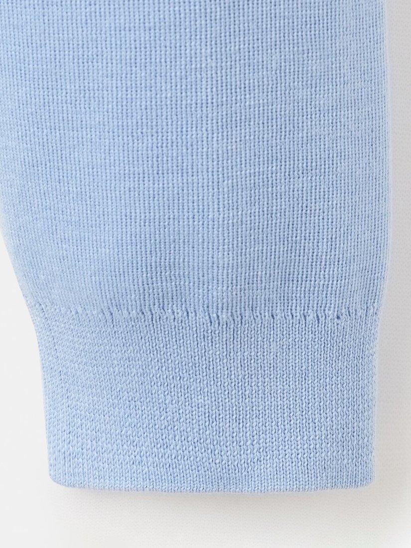 Product image 4 of 7, which shows Mango Fine Knit Polo Jumper, Pastel Blue, L