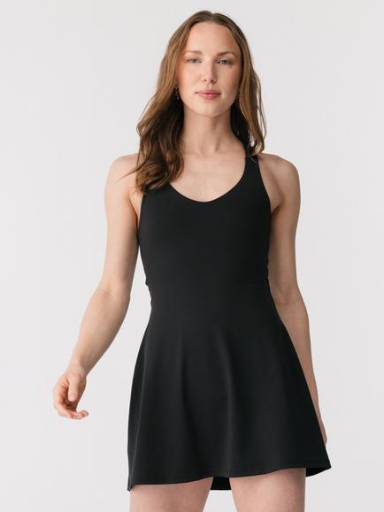 Girlfriend Collective Float Lola Workout Dress, Black, Black